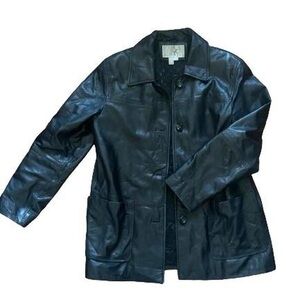 Nine West Vintage Black Leather Coat